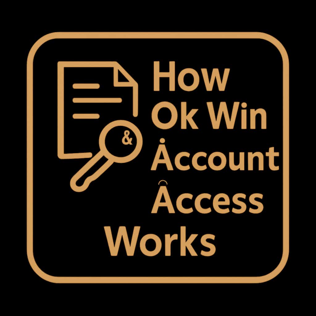 An icon symbolizing account access guidance for Ok Win.