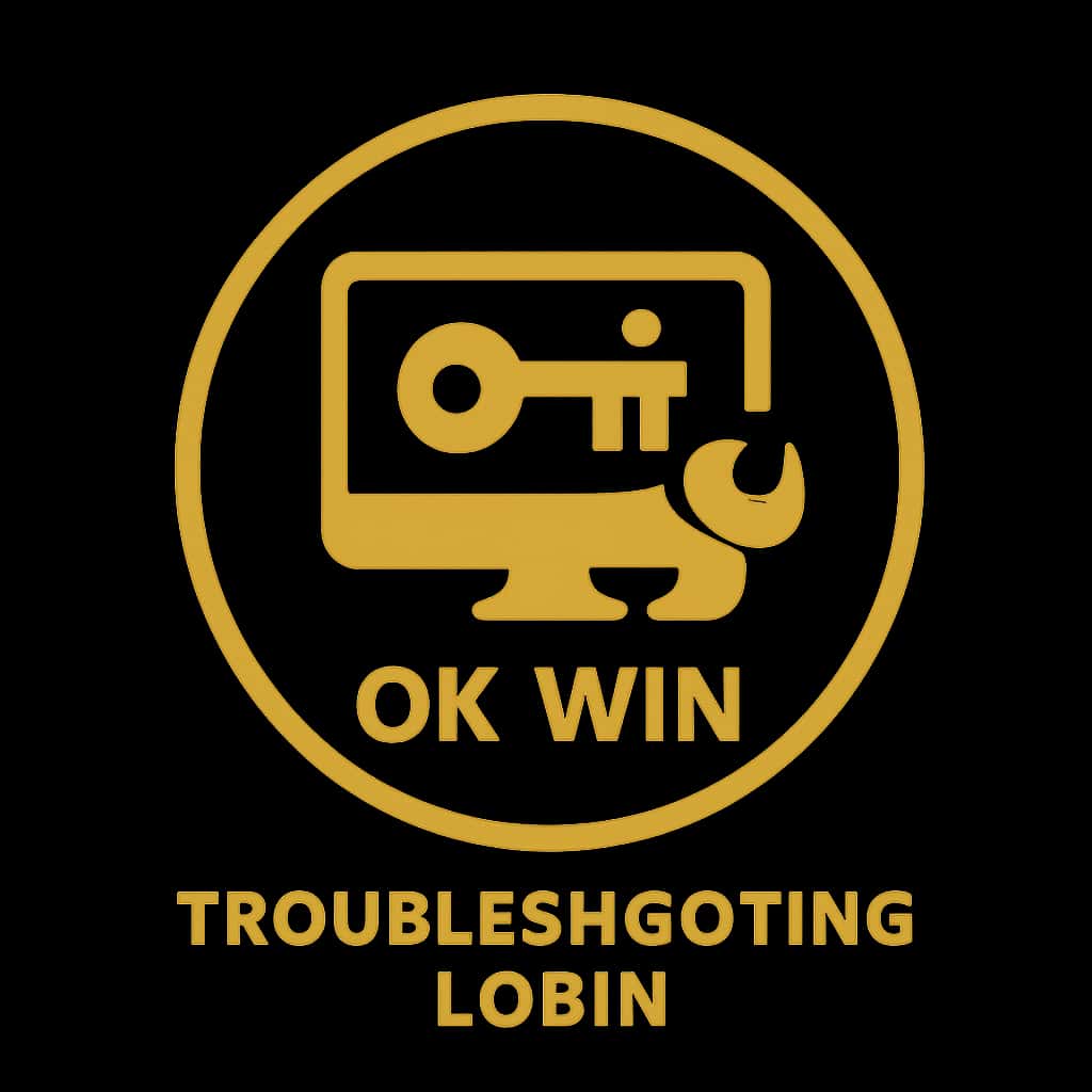 A badge design symbolizing support for Ok Win login troubleshooting.