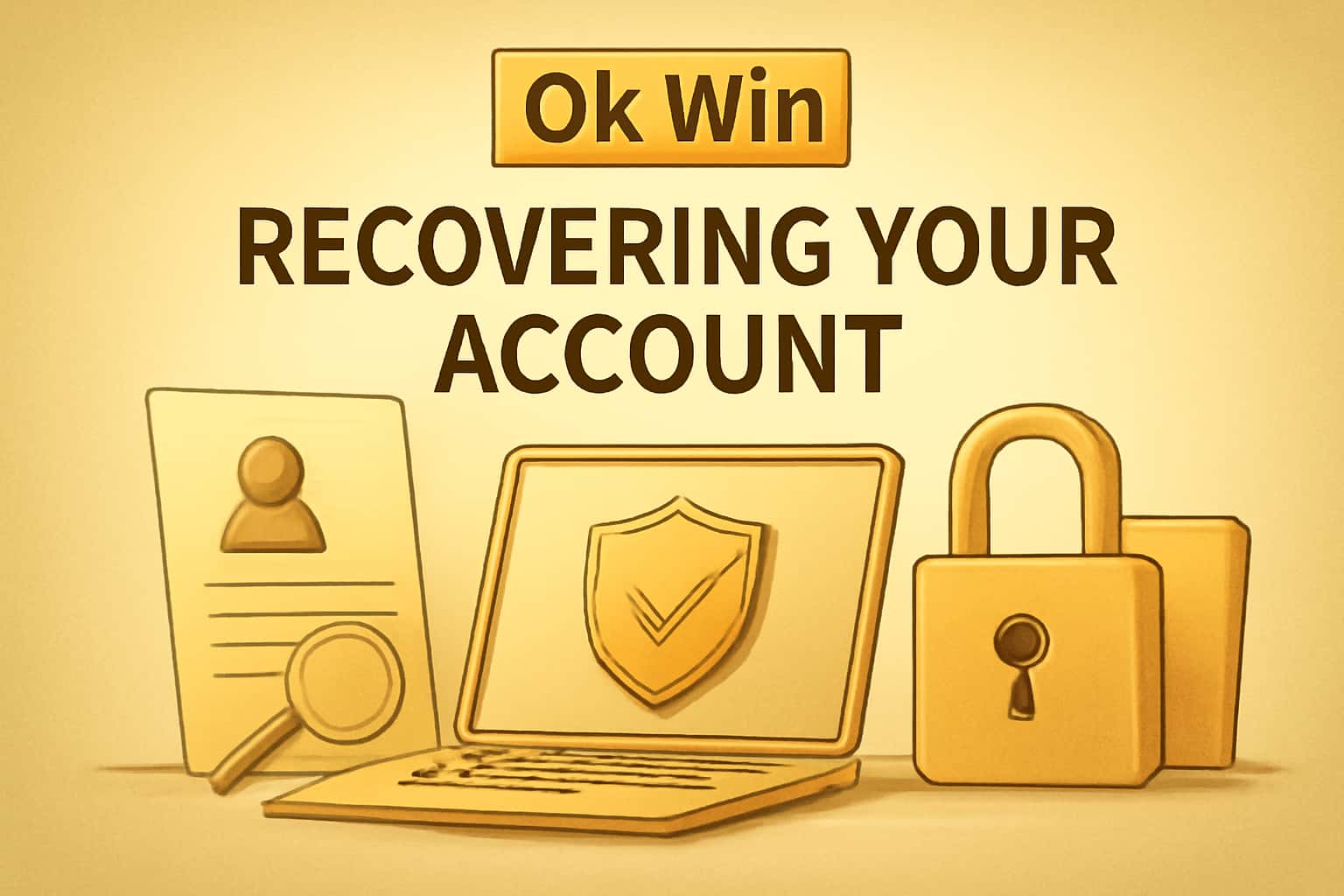 A professional visual representation of account recovery processes for Ok Win.