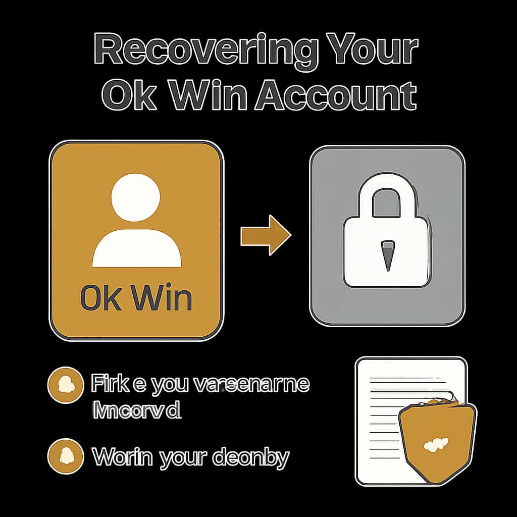 An educational diagram outlining the steps for recovering an Ok Win account.