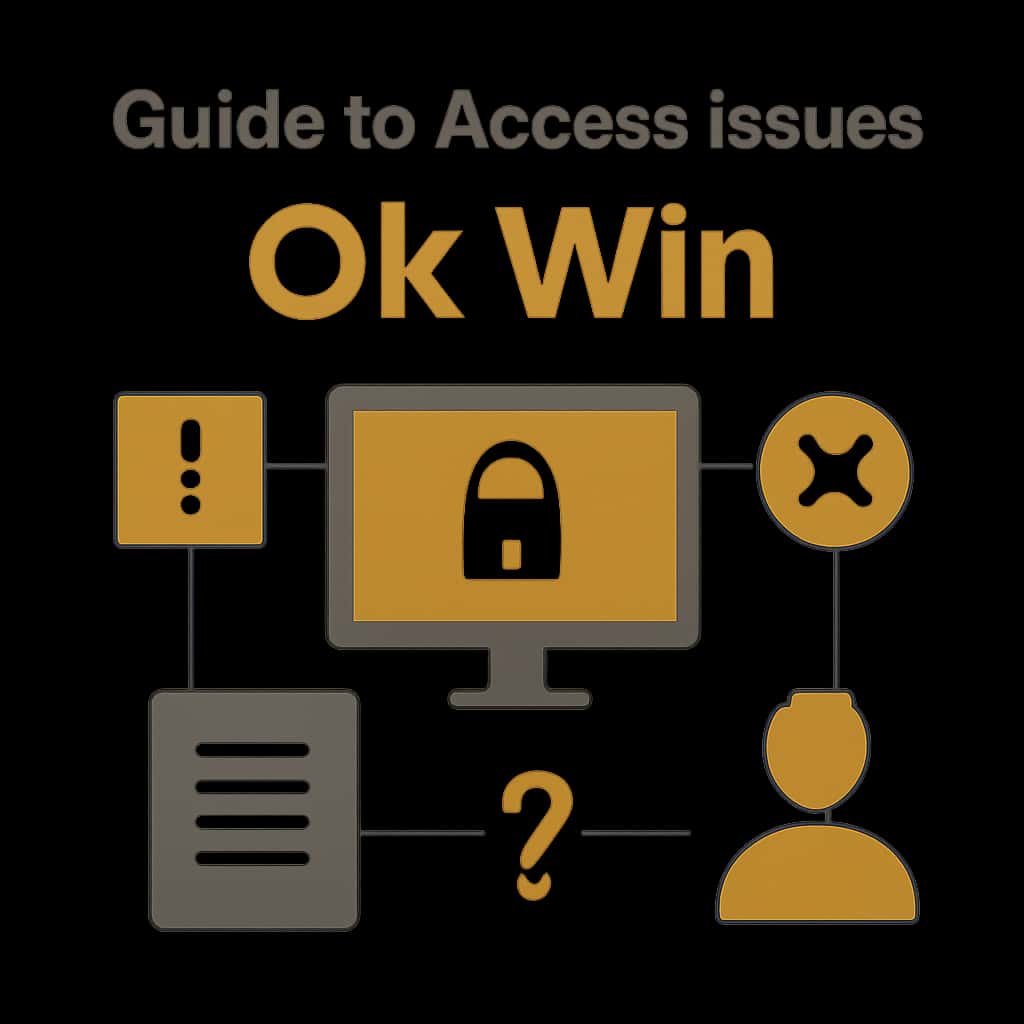 Illustration depicting troubleshooting steps for Ok Win access.