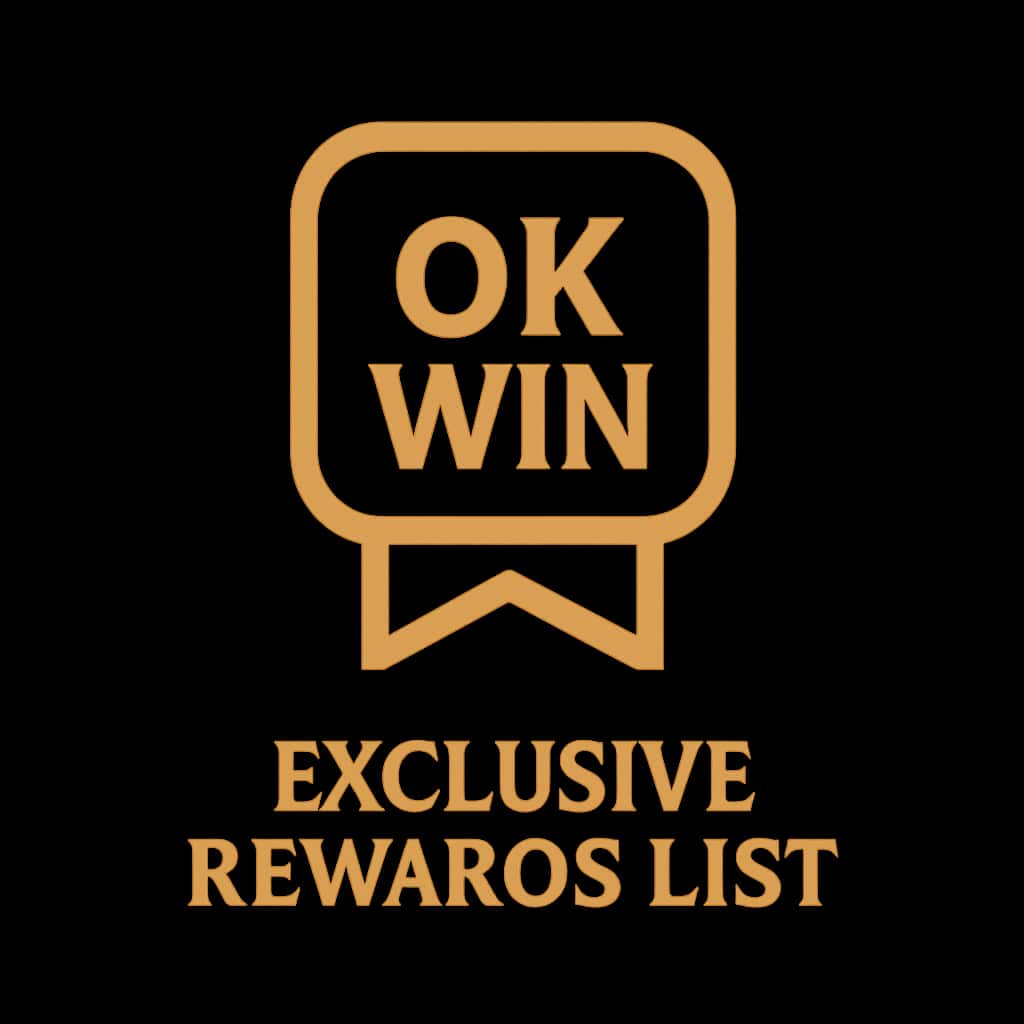 A badge representing the Ok Win Exclusive Rewards List.