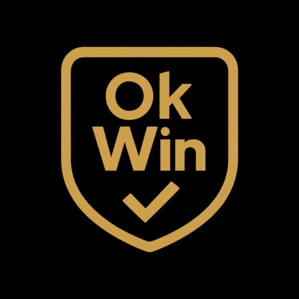 A badge design symbolizing Ok Win security.