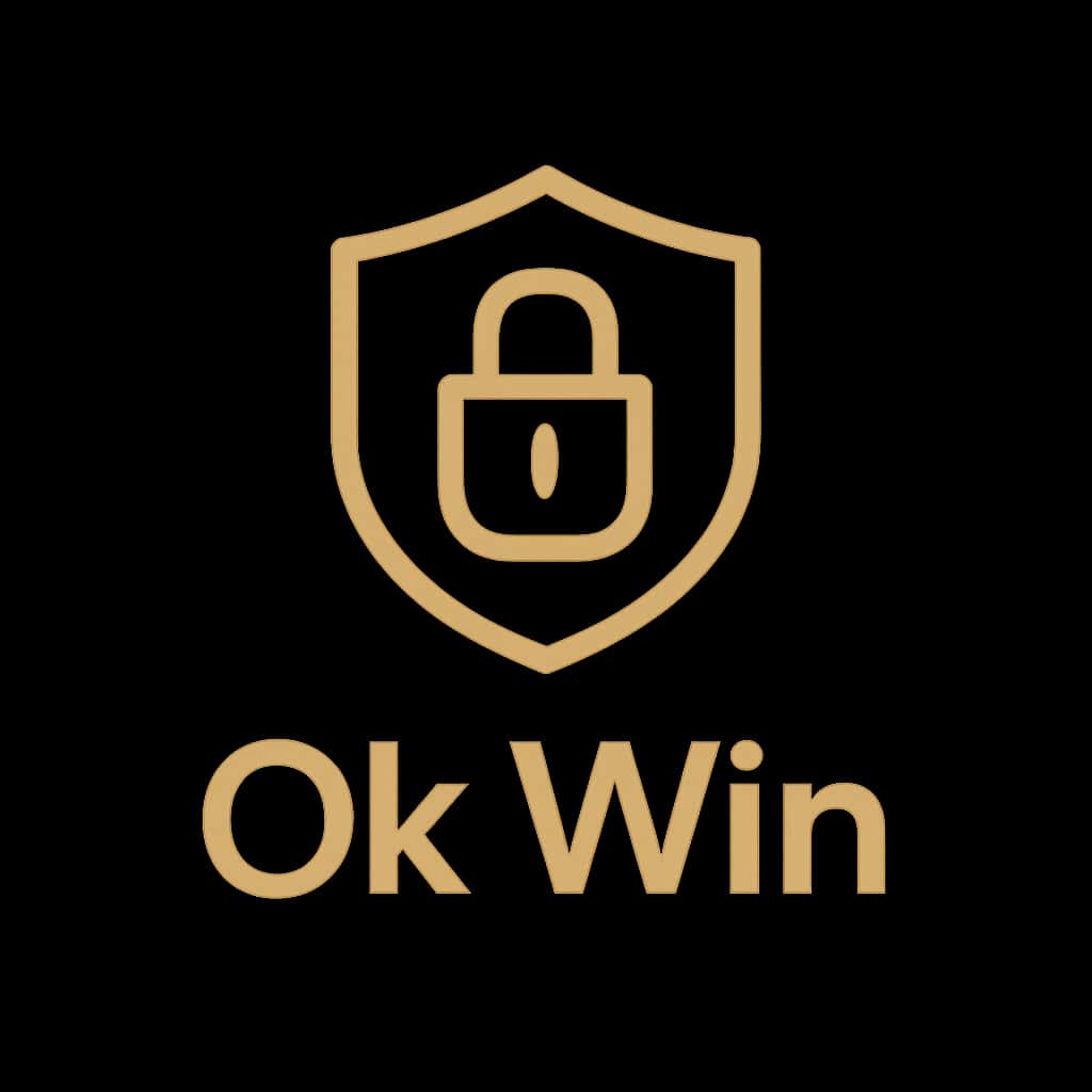 A professional badge icon symbolizing Ok Win account security.