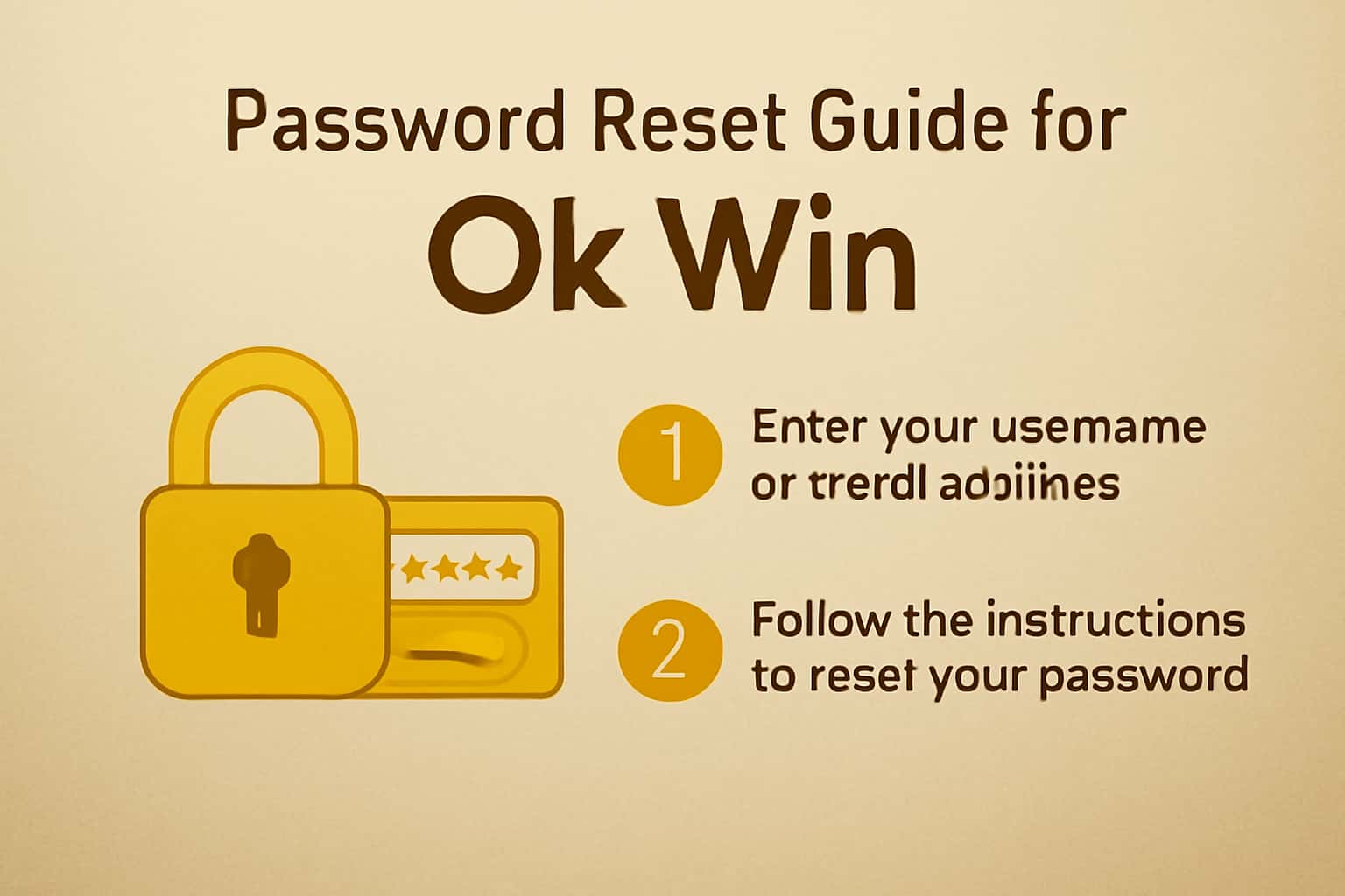 Informative graphic illustrating the password reset process for Ok Win.