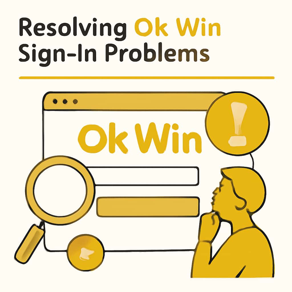 An educational diagram for troubleshooting Ok Win sign-in issues.