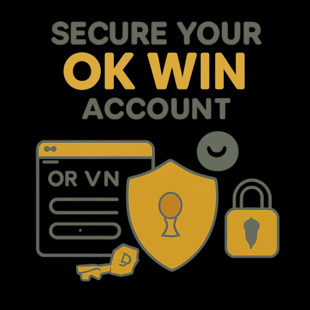 An educational diagram illustrating steps to secure an Ok Win account.