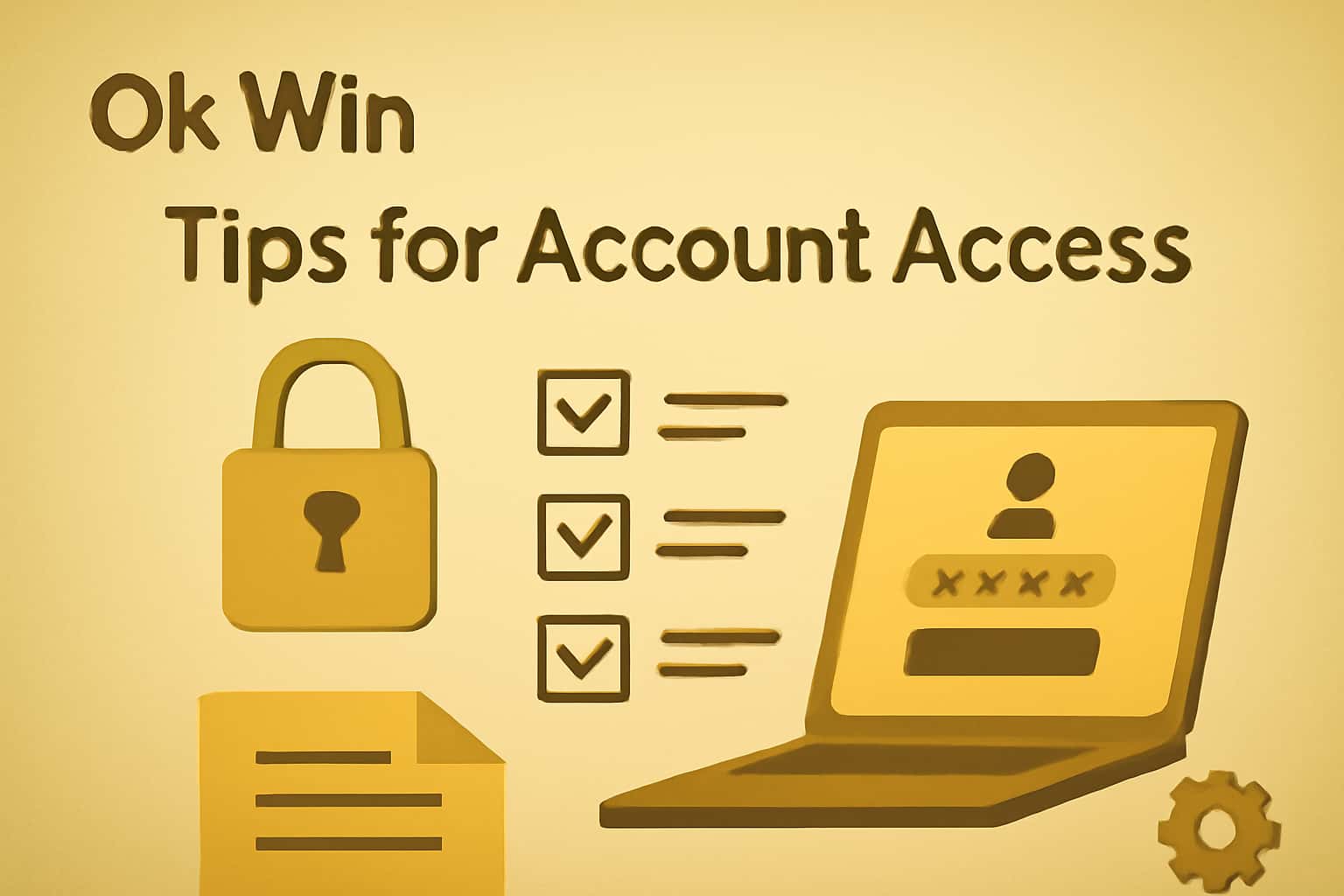 An informative setting illustrating tips for accessing Ok Win account.