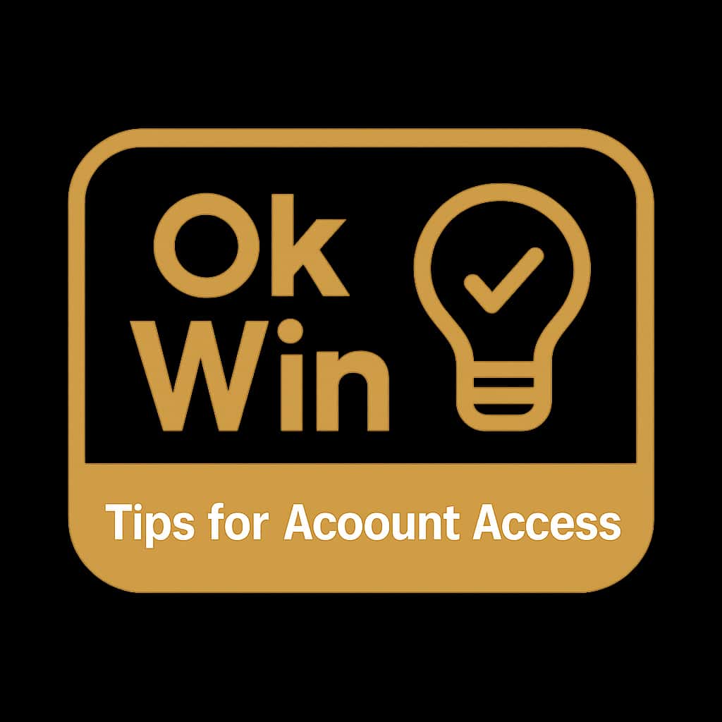 A badge symbolizing tips for Ok Win account access guidance.